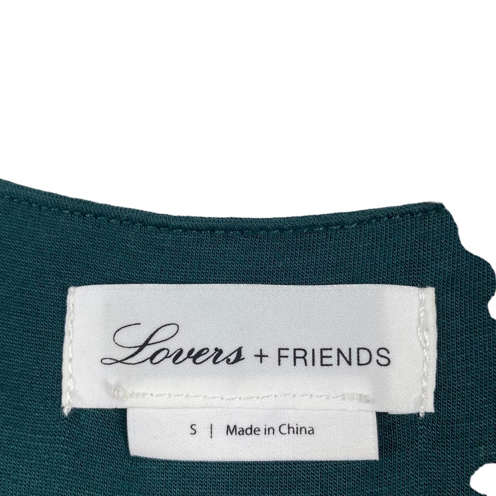LOVERS AND FRIENDS Sz Small S Green Front Twist Detail Sundance Maxi Dress Slit - Picture 9 of 12